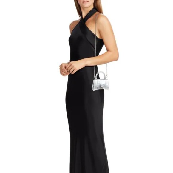 Balenciaga Mini Hourglass Croc-Embossed Leather Top Handle Bag / Crossbody NWT - Picture 3 of 12